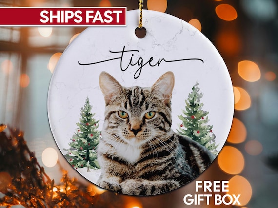Cat Photo Ornament Personalized Cat Photo Christmas Ornament Custom Cat Photo Ornament Cat Photo Holiday Keepsake Cat Lover Christmas Gift