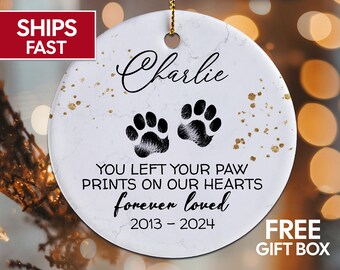 Personalized Dog Memorial Ornament Loss Of Dog Gift, Dog Memorial Gift, Pet Sympathy Gift Dog Pet Bereavement Gift, Pet Loss Keepsake Dog