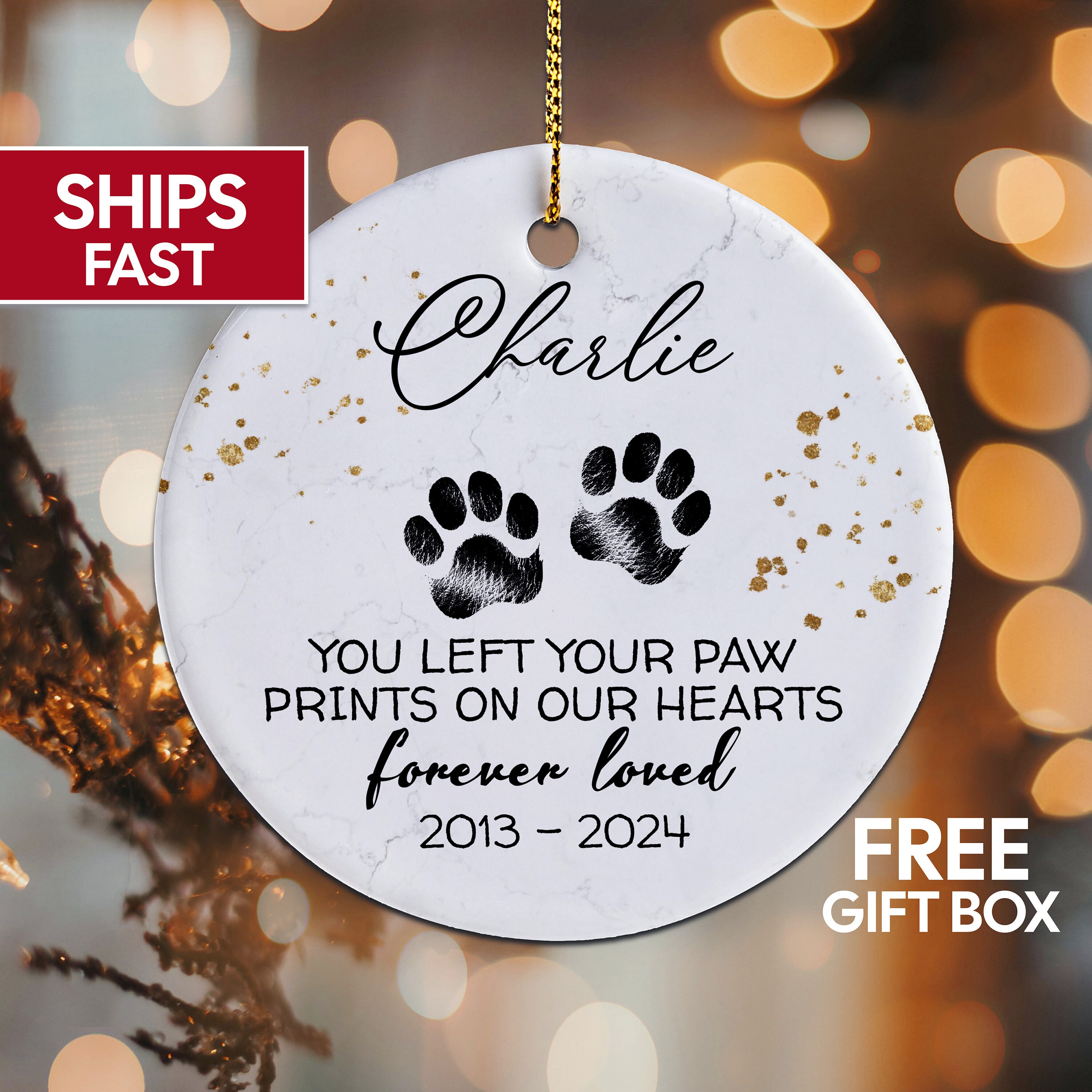Personalized Dog Memorial Ornament Loss of Dog Gift, Dog Memorial Gift ...