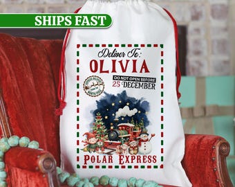 Custom North Pole Mail Santa Bag North Pole Express Santa Gift Bag Special Delivery Stocking Sack North Pole Delivery Bag Kid Christmas Sack