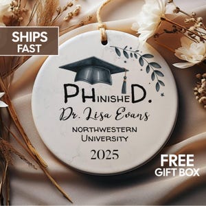 Custom Doctor Graduation Ornament, Doctorate Graduation Gift, Personalized Doctorate Gift, PhD Graduation Gift, New Doctor Gift, PhD Gift