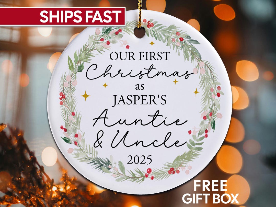 New Auntie and Uncle Ornament, First Christmas as Auntie and Uncle ...