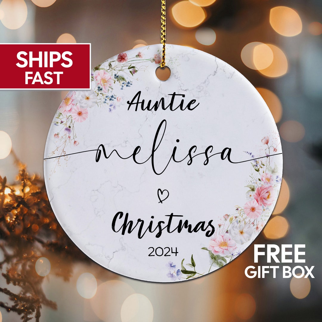 Personalized Auntie Christmas Ornament, Aunt Gift From Niece Christmas ...