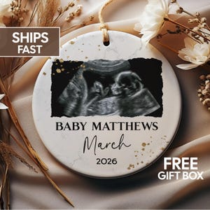 Custom Ultrasound Ornament, Ultrasound Photo Gift, Sonography Gifts, Personalized Baby Announcement Gift, Christmas Pregnancy Announcement