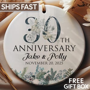 Personalized 30th Wedding Anniversary Ornament: Pearl Anniversary Keepsake
