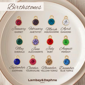 K&ouml;nnte beinhalten: Eine Tabelle mit Geburtssteinen f&uuml;r jeden Monat des Jahres. Die Tabelle zeigt einen goldenen Anh&auml;nger mit einem Edelstein f&uuml;r jeden Monat. Die Edelsteine sind: Granat, Amethyst, Aquamarin, Diamant, Smaragd, Alexandrit, Rubin, Peridot, Saphir, Turmalin, gelber Topas und blauer Topas.