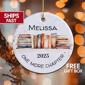 Book Lover Ornament Personalized Book Lover Gifts Bookworm Ornament Reading Ornament Book Nerd Gifts, Custom Reader Gifts Librarian Ornament