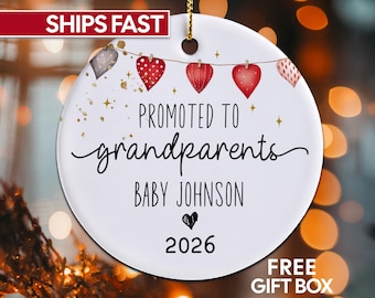 Promoted to Grandparents Ornament New Grandparents Christmas Ornament Grandparents Baby Announcement Keepsake First Christmas As Grandparent