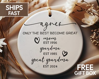 Great Grandma Ornament, Personalized Great Grandma Gifts, Baby Announcement Great Grandma, New Great Grandma To Be, Pregnancy Reveal Family
