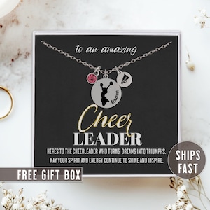 Cheerleader Necklace Personalized Cheer Gift, Cheer Squad Gold Necklace, Sterling Silver Cheerleader Jewelry, Cheerleader Gift Cheer Name