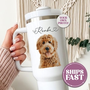 Custom Dog Photo Tumbler Personalized Dog Tumbler Dog Photo Travel Mug 40oz Tumbler Dog Lover Tumbler Dog Travel Mug With Dog Face Tumbler
