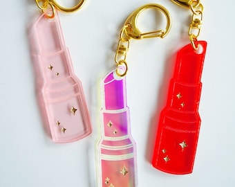 Lipstick Acrylic Keychain I Lipstick Keychain I Make up gift I Gift for Her I Girlfriend I Cute Gift