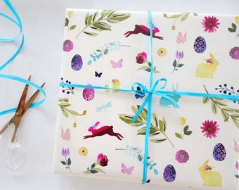 Easter Gift Wrap, Easter Wrapping Paper, Bunny Gift Wrap, Easter Egg Wrapping Paper Rolls, Gift Wrapping