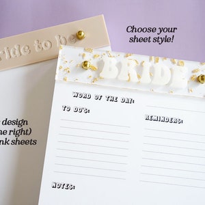 Bride Acrylic To-do List Notepad for Daily Planning L Gift for Bride L ...