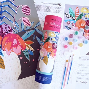 The Abstract Floral Paint by Number Kit, DIY Painting Kit, Acrylic Paint by Number, Artwork by Jennifer McCully