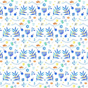 Hanukkah Wrapping Paper, Hanukkah Gift Wrap, Hanukkah Present, Hanukkah Party image 3