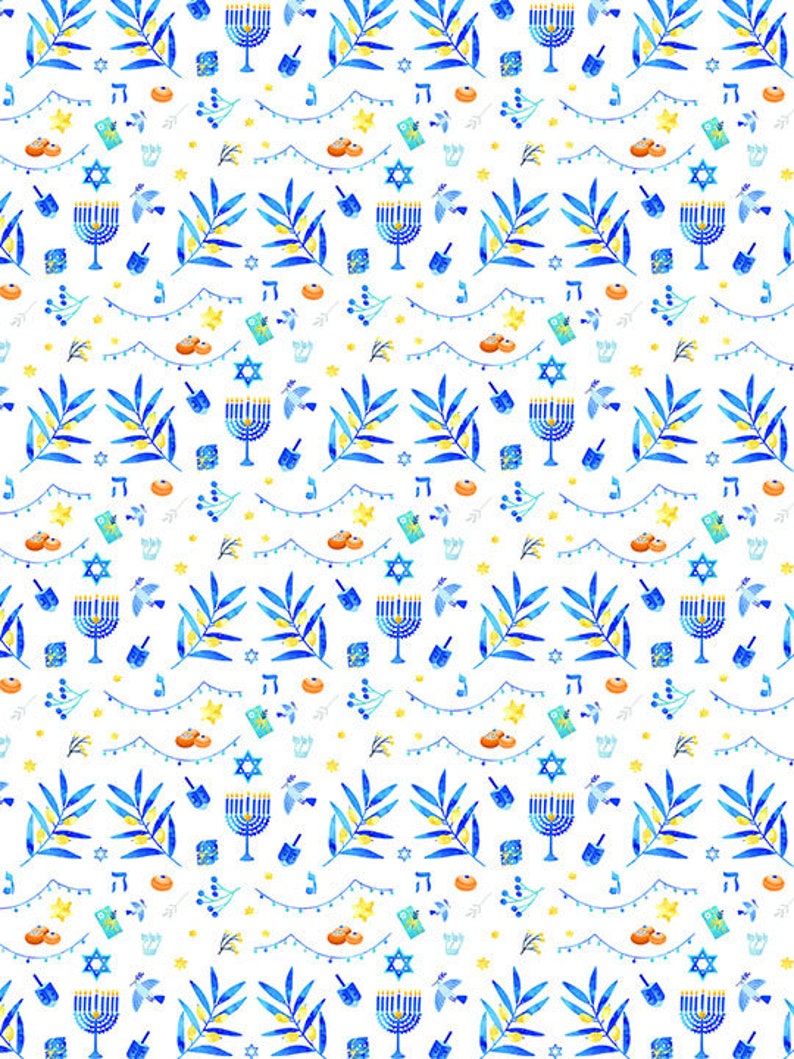 Hanukkah Wrapping Paper, Hanukkah Gift Wrap, Hanukkah Present, Hanukkah Party image 3