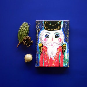 Meet me at Midnight Nutcracker Canvas Art Wall Decor, Ready to Hang, Christmas Nutcracker Wall Art by Jennifer McCully