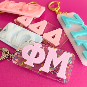 Llavero de hermandad l Llavero con letras griegas personalizado l Amuleto para bolso de hermandad l Pequeño obsequio de hermandad l Gran obsequio de hermandad l Regalo de hermandad