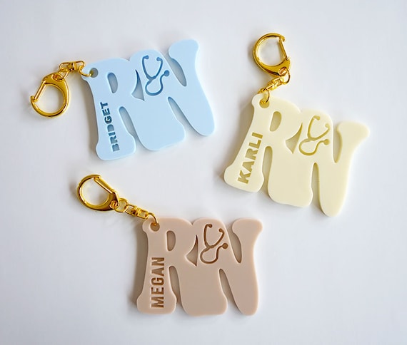 Personalized Nurse Keychain, Customized RN gift, Nurse Keychain, RN bag tag, Gift for Nurse, Gift for RN, Nurse Accessory, Nurse Bag Tag