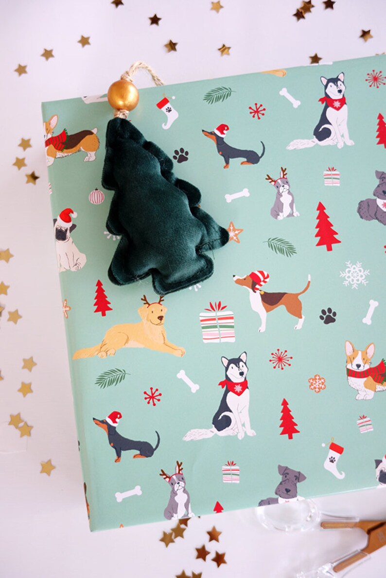 Pawlidays Wrapping Paper Dog Themed Christmas Wrapping Paper Etsy