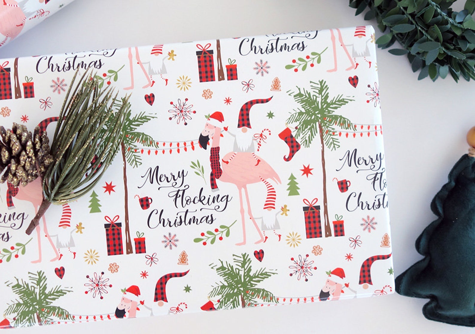 Flamingo Christmas Wrapping Paper 