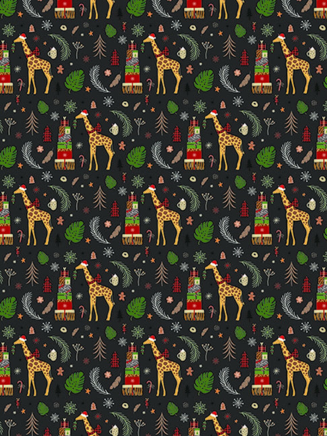 Giraffe Christmas Wrapping Paper 