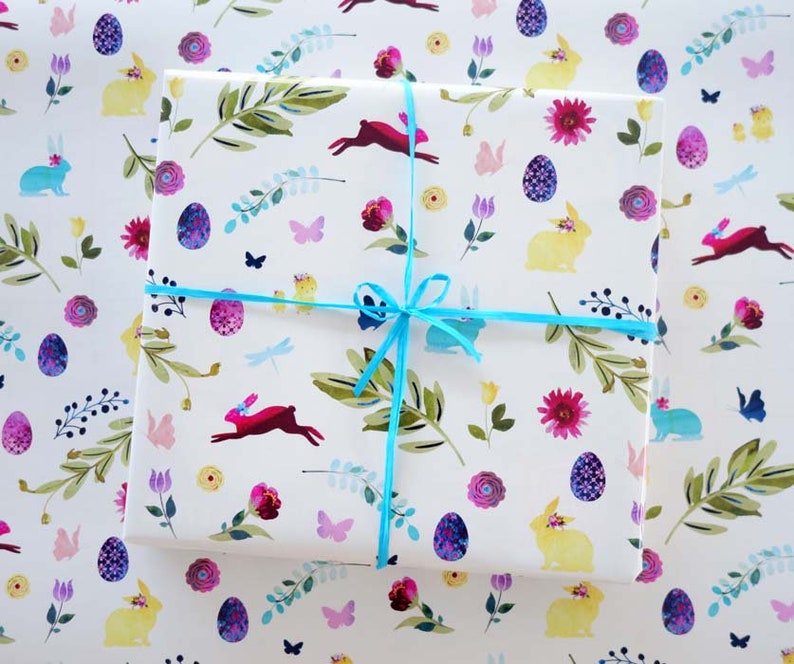 Easter Gift Wrap Easter Wrapping Paper Bunny Gift Wrap Etsy