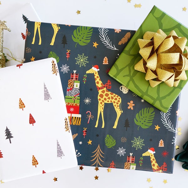 Giraffe Christmas Wrapping Paper 