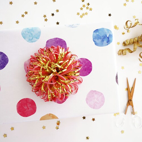 Gift Wrap Wrapping Paper Watercolor Dots Gift Wrap Etsy