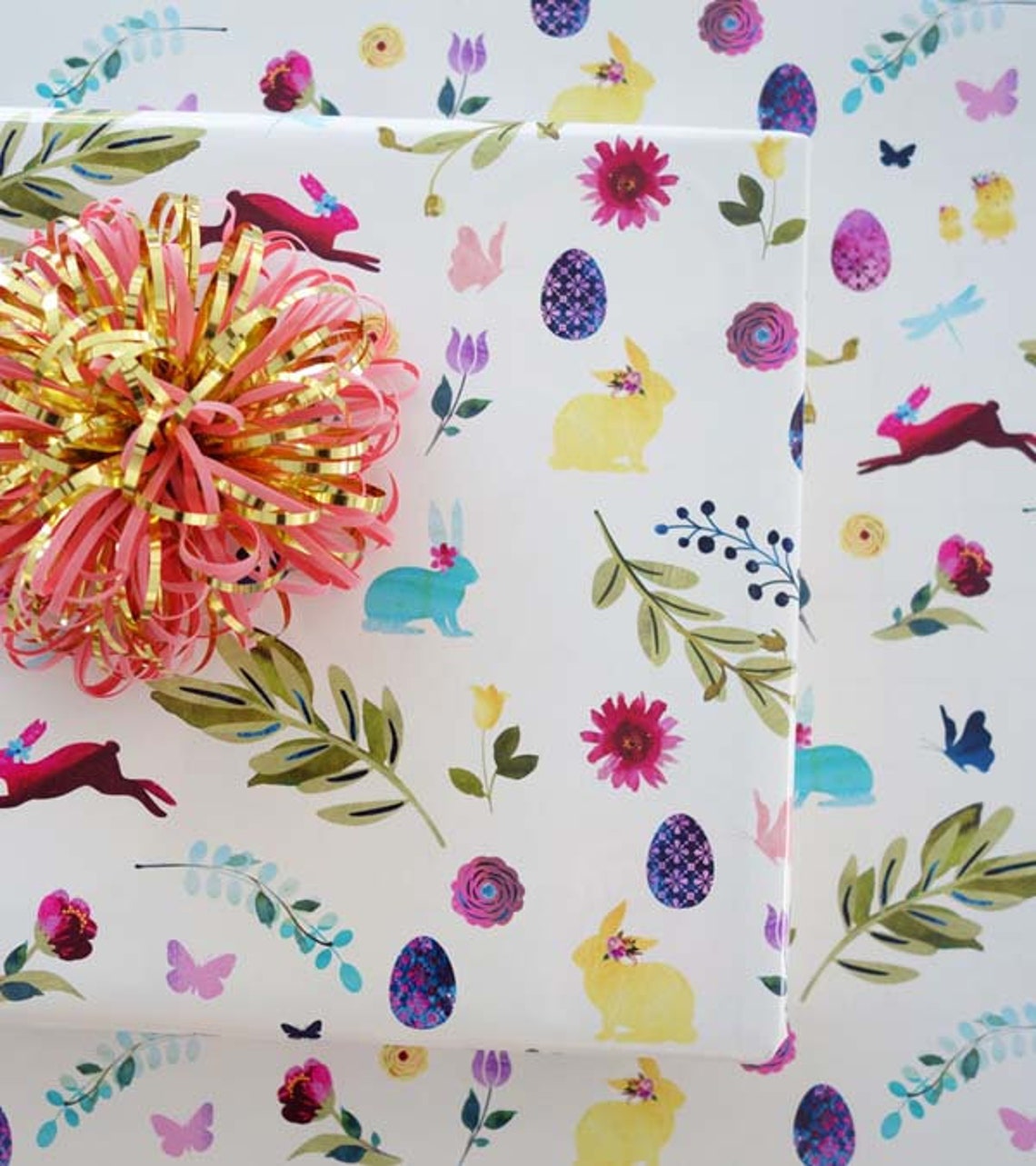 Easter Gift Wrap Easter Wrapping Paper Bunny Gift Wrap Etsy