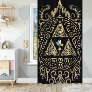 Zelda Curtain,Zelda Decor,Gameroom Decor,Zelda Logo,Gift for Curtain Decor,Kidsroom Decor,Home Decor,Decorative Curtain