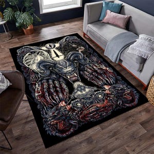 Devil Rug, Demon Rug, Satanic Rug, Gothic Rug, Horror Rug, Horror Decor, Fear Rug, Unique Rug, Area Rugs,Custom Rug,Popular Rug,Gift for Her