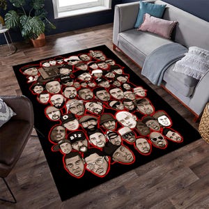 Rappers Rug, Music Rug,Hiphop Rug,Legends Rug,Music Room Rug,Rap Stars Collage Rug,Music Decor,Awesome Rug,Unique Rug,Area Rug,Gifts for Him