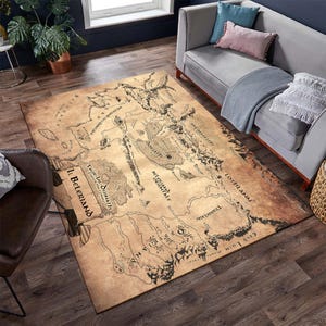 Beleriand Map, Fantastische Karte, Karte, Teppich, Coole Teppiche, Fantastischer Teppich, Filmdekor, Vorleger, Jungenzimmerteppich, Geschenke für Sie, Junges Zimmer