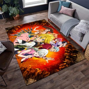 Anime Rug,Manga Rug,Japanese Anime Rug,Fantastic Rug,Cool Rugs,Colorful Rug,Anime Decor,Teen Room Rug,Custom Rug,Area Rugs,Gift for Her