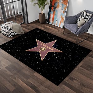 Tappeto Fame, tappeto Hollywood, tappeto Hollywood Walk of Fame, tappeto star di Hollywood, tappeto con il tuo testo, tappeto popolare, tappeto fantastico, tappeto da area, regalo personalizzato