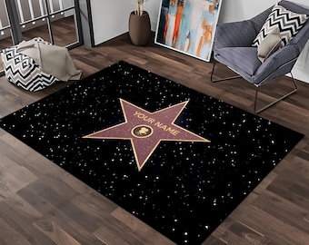 Fame Rug,Hollywood Rug,Hollywood Walk of Fame Rug,Hollywood Celebrity Star Rug,Your Text Rug,Popular Rug,Cool Rug,Area Rug,Personalized Gift