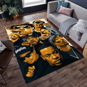 Hiphop Rug,Legends Rug,Music Rug,Rappers Rug,Music Room Rug,Rap Stars Collage Rug,Music Decor,Awesome Rug,Unique Rug,Area Rug,Gifts for Him