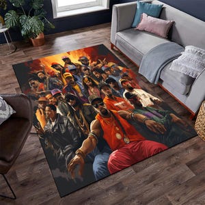 Hip Hop Legends Collage Rug: Music Room Decor