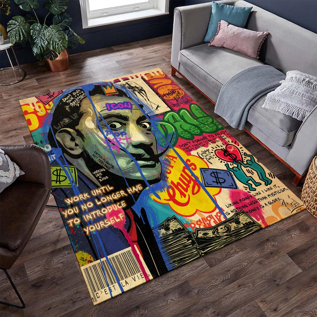 Dali Pop Art Rug: Colorful Graffiti Design - Etsy