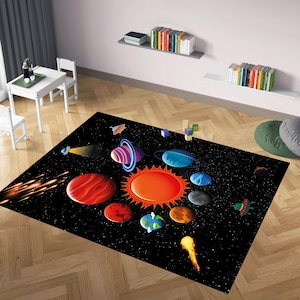 Planets Rug for kids room,Solar System Nursery Rug,Space Rug,Colorful Rug,Cute Rug,Space Decor,Nursery Rug,Kids Rug,Custom Rug,Area Rugs