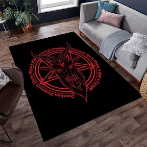 Devil Rug, Satanic Rug, Demon Rug, Gothic Rug,Horror Art Rug,Horror Decor,Fear Rug,Unique Rug,Area Rug,Custom Rug,Boys Room Rug,Gift for Her