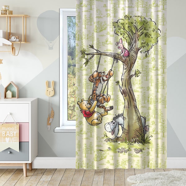 Winniw the Pooh,Winnie Curtain,Boys Room Curtain,Baby Room Curtain,Kidsroom Decor,Gift for Baby,Home Decor Curtains,Decorative Curtain