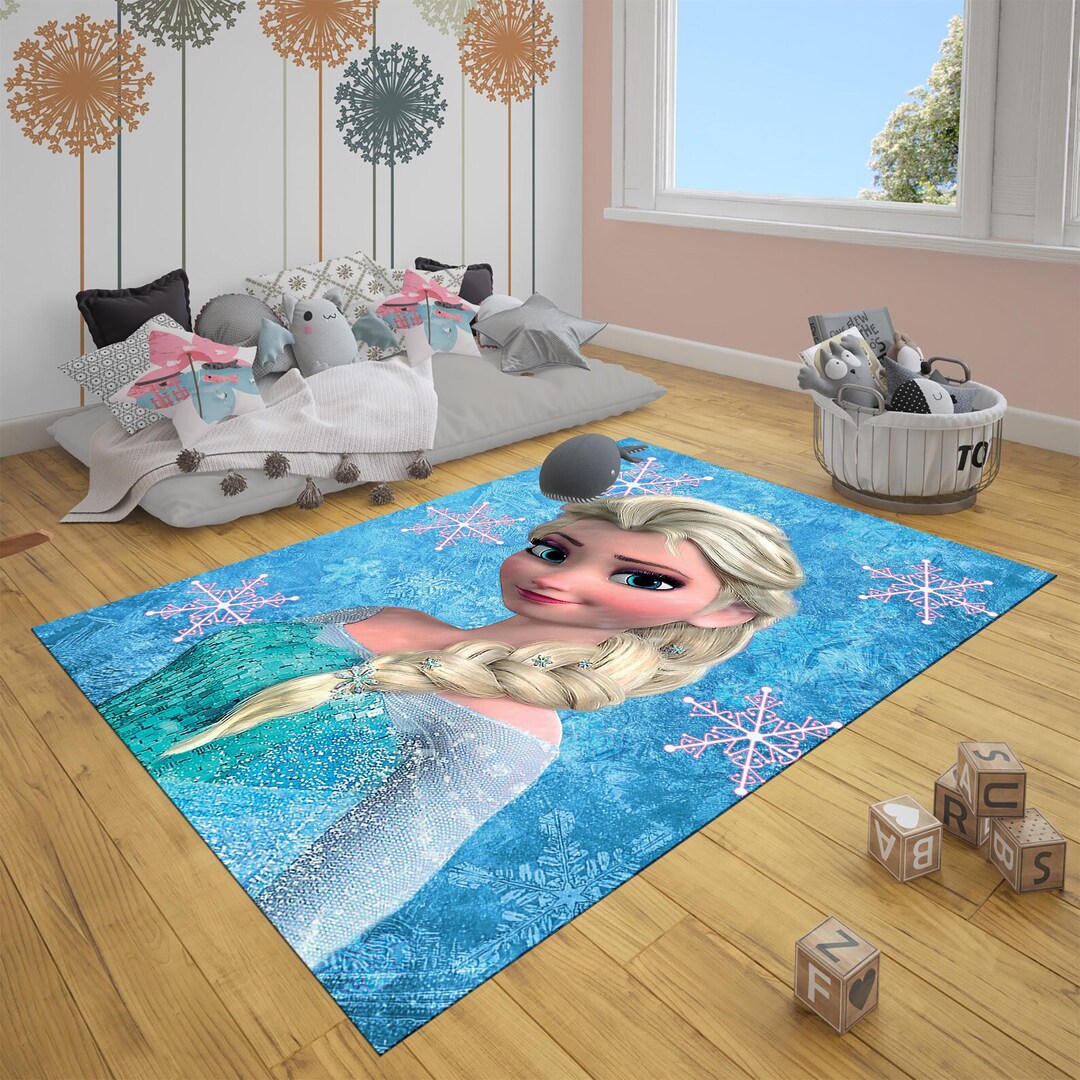 Elsa Round Rug Elsa Frozen Rug: Personalized Kids Room Decor - Etsy