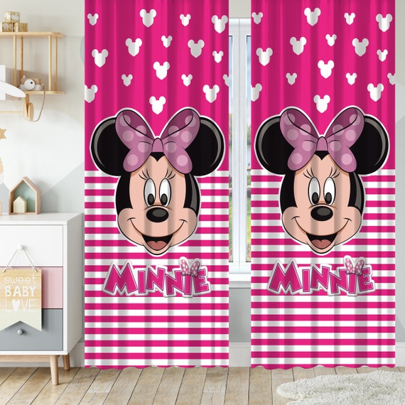 Minnie Mouse pink Curtain custom Minnie Curtain baby Room Curtain kidsroom Decor gift for Baby home Decor Curtains decorative Curtain Etsy UK