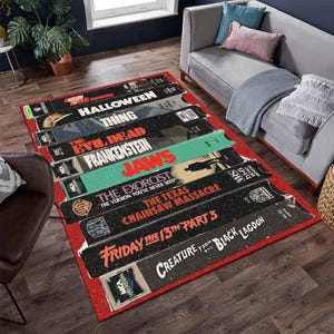 Horror Movie Series Rug, Fear Rug, Horror Rug, Popular Movie Rug, Horror Decor, Cool Rug, Area Rugs, Custom Rug, Popular Rug, Gift for Her