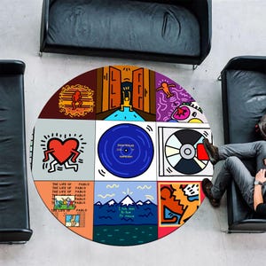 Kanye West Dropout Bear Rug, Graffiti Album Cover Art,Kanye West,Kanye West Bear Rug,Kanye West Dropout Bear Rug,Music Album Rug,Music Decor