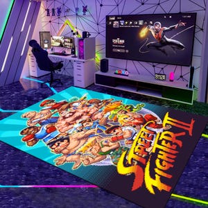Street Fighter Arcade Rug: Retro Game Room Decor