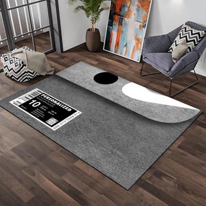 Alfombra de zapatillas, alfombra de zapatos personalizada, alfombra para sala de zapatos, alfombra para sala de zapatillas, alfombra deportiva, alfombras geniales, arte de zapatillas, caja, alfombra personalizada, alfombras de área, regalos para ella